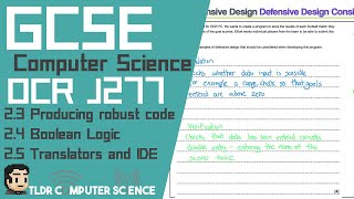 23 Robust programs 24 Boolean Logic25 Languages amp IDE GCSE OCR Computer Science Exam Questions [upl. by Neelra]