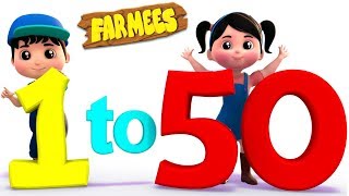 1 to 50 numbers song  Big Number Song For Children by Farmees [upl. by Sioux]