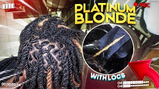 How To Bleach Dreadlocks  Platinum Blonde  Retwist Lil Durk Style [upl. by Dnamron780]