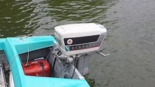 Carburetor TuneUp 1958 Evinrude Lark 35HP on Lady Bird Lake Austin TX [upl. by Kohcztiy]