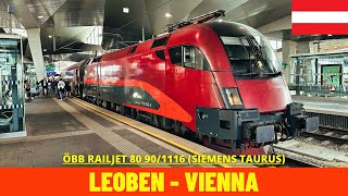 Cab Ride Klagenfurt  Vienna Part 2 ÖBB Leoben  Vienna Austria train drivers view 4K [upl. by Anaidiriv911]