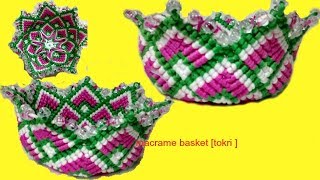 how to make macrame basket  tokri [upl. by Adiesirb]