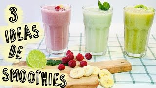 3 Recetas de Batidos de Fruta Sanos y Fáciles  Smoothies de Frutas [upl. by Onileba]