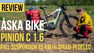 REVIEW ÅSKA BIKE  PINION FULL SUSPENSION 45 KMH SPEEDPEDELEC [upl. by Minna217]