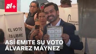 Álvarez Máynez candidato a la presidencia emite su voto en la colonia Condesa CDMX  N [upl. by Zalea]