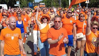 DUTCH fans arriving at Berlins Olympic Stadium ahead of Euro 2024 Game against Austria [upl. by Rasmussen]