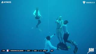 AIDA Freediving World Championship 2022  Marianna Gillespie CWT 104 black out [upl. by Mitzl]