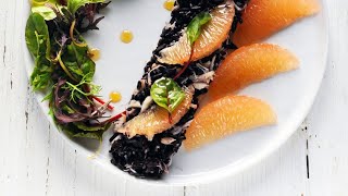 Recette  Salade de crabe et riz noir au pamplemousse de floride [upl. by Hesketh147]