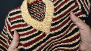 Knitting VNeck  Baby Sweater  Hindi  Jasbir Creations [upl. by Mara]