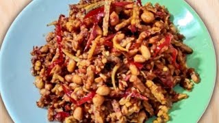 RESEP KERING TEMPE TERI kacang pedas manis tahan sampai 1 bulan tetap renyah [upl. by Wyatan]