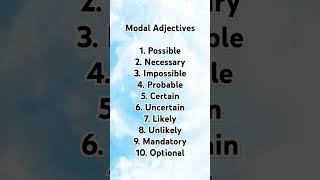 Modal adjective  adjectives in english grammar english adjective education learn grammar yt [upl. by Rachel282]