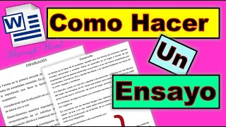 COMO HACER UN ENSAYO EN 5 MINUTOS✅ 2024 [upl. by Cann]