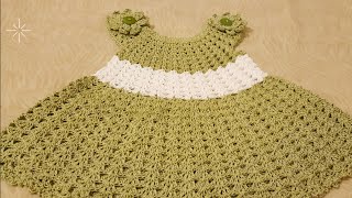 👭VESTIDO A CROCHETganchillo para niñas LasMaravillasdelCrochet [upl. by Aiselad]