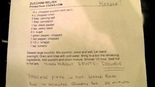 Zucchini Relish Recipe [upl. by Yehsa]