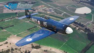 Great Freeware Sea Fury – Aerobatics over NZA Simulations Wanaka Region – Microsoft Flight Simulator [upl. by Winters]