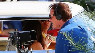 Quentin Tarantino Directs Brad Pitt And Margret Qualley On Set [upl. by Aidnis]