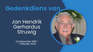 Gedenkdiens van Jan Hendrik Gerhardus Struwig [upl. by Ehsom437]