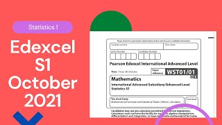 Edexcel IAL S1 October 2021 Exam Paper [upl. by Olaznog]