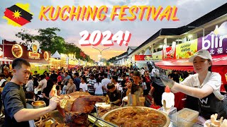 Kuching Food Festival 2024 古晋美食节  Kuching Street Food  Malaysia Street Food Night Market [upl. by Elocel]