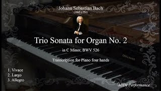 JS Bach Trio Sonata for Organ No 2 in C Minor BWV 526 transcription for Piano 4 hands [upl. by Bui537]