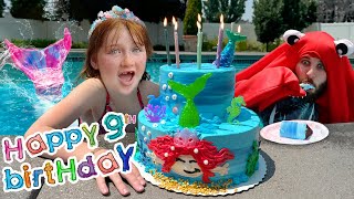 ADLEYS 9th MERMAiD BiRTHDAY Party in the Deep Sea with Mermaids Hermit Crabs and Magic Powers [upl. by Nunci]