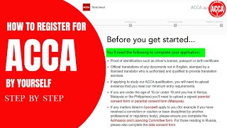 How to register for ACCA by yourself  ACCA knowledge level Registration  step by step acca [upl. by Wendi]