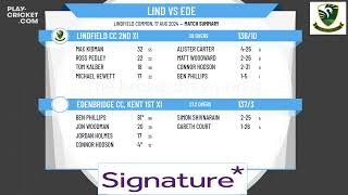 Lindfield CC 2nd XI v Edenbridge CC Kent 1st XI [upl. by Wyn]