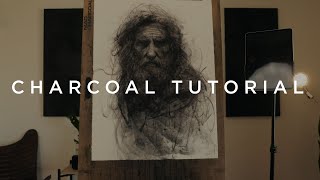 How To Draw With Charcoal  Realistic Portrait Drawing [upl. by Molly624]