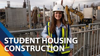 UVic Student Housing and Dining construction site tour [upl. by Leonardo]