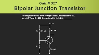 BJT Bipolar Junction Transistor Solved Problem  Quiz  327 [upl. by Llerrit]