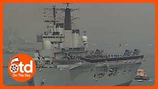 1982 Falklands War Naval Task Force Sets Sail [upl. by Osnohpla554]