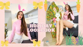 🎀 Easter Holiday Lookbook 🎀 Feminine Outfits Try On Haul ft HUGE EASTER EGG [upl. by Styles]