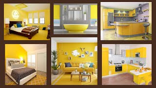 Yellow Interior design Ideas  Yellow Bedroom and living room design  yellow color combination [upl. by Shurlocke714]