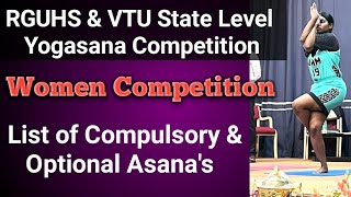 RGUHS amp VTU state level university Yoga competition Women Competition Compulsory amp Choice Asanas [upl. by Nyletak]