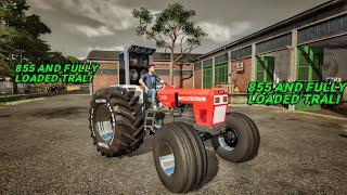 Nishu bhai ka tractor  855 full loaded trolley  Fs22 [upl. by Acalia858]