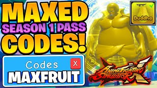 FREE MAXED SEASON 1 PASS CODES IN ANIME FIGHTING SIMULATOR X [upl. by Einnahc554]