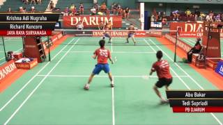 Abu Bakar  Tedi Supriadi PB DJARUM VS Krishna Adi Nugraha  Richard Kuncoro JAYA RAYA SURYANAGA [upl. by Gideon]