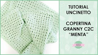 Tutorial copertina granny c2c quotMentaquot  Uncinetto dArgento [upl. by Ralyat]