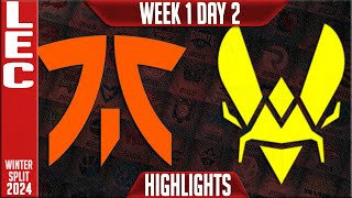 FNC vs VIT Highlights  LEC Winter 2024 Week 1 Day 2  Fnatic vs Team Vitality [upl. by Irita]