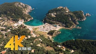 Greece Aerial 4K  Birds Eye View of Santorini Corfu and Athens  3 HOUR Ambient Drone Film [upl. by Nolyar746]