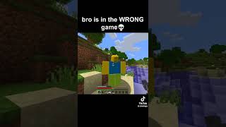 Bro is in the wrong game minecraftmeme robloxmemes minecraft funnyshorts creditjimdoga [upl. by Elleirbag]