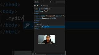 Id and Class in div shortcut key vscode education coding javascript [upl. by Arbmik]