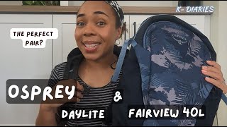 OSPREY DAYLITE WITH OSPREY FAIRVIEW 40L VS FARPOINT 55L  Korea Diaries EP 3 [upl. by Agate]