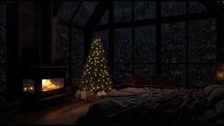 💤Calm Winter Retreat ❄️ Cozy Fire Crackles amp Soft Snowfall for Tranquil Rest🎶 [upl. by Ortrud982]