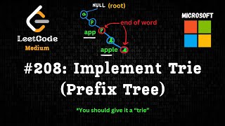 IMPLEMENT TRIE PREFIX TREE  Microsoft Interview Question  Python  LeetCode 208 [upl. by Latta]