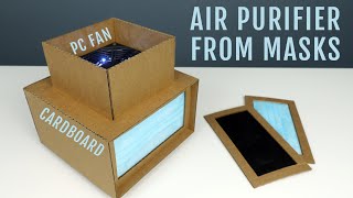 DIY Air Purifier Filter from Cardboard and Masks  5 Minutes Crafts [upl. by Dnalyag]