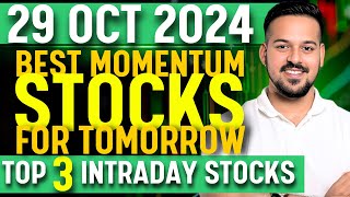 intraday stocks for tomorrow  29 October 2024  institutional trading [upl. by Anikat130]