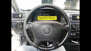 Vectra A GT Deri Direksiyon Boyama Vauxhall amp Vectra leather steering wheel painting [upl. by Aihsenal]