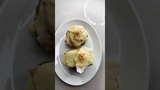 Olive Oil Poached Salmon Benny recipe breakfast eggsbenedict hollandaise [upl. by Ayouqes]