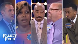 ALLTIME GREATEST MOMENTS in Family Feud history  Part 1  The Top 5 CRAZIEST answers EVER [upl. by Cinelli]